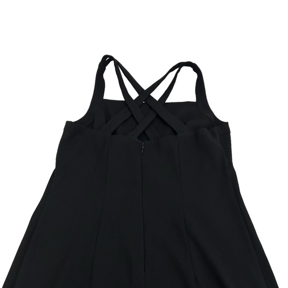 CDC Petites Vintage Crisscross Straps Black Long Slit Front Maxi Dress Petite 8 - Picture 3 of 10